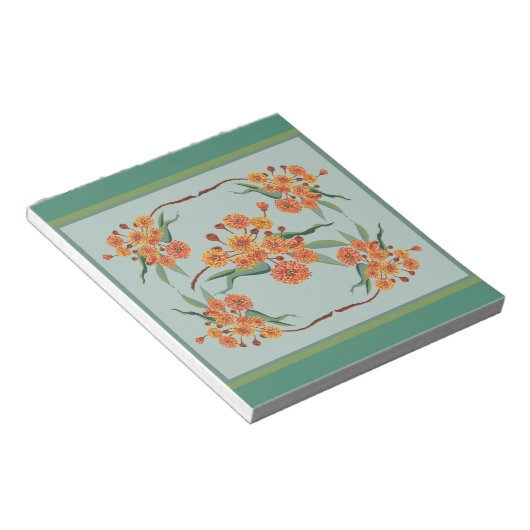 australische Zahnfleischblüten Notizblock (angewinkelt)