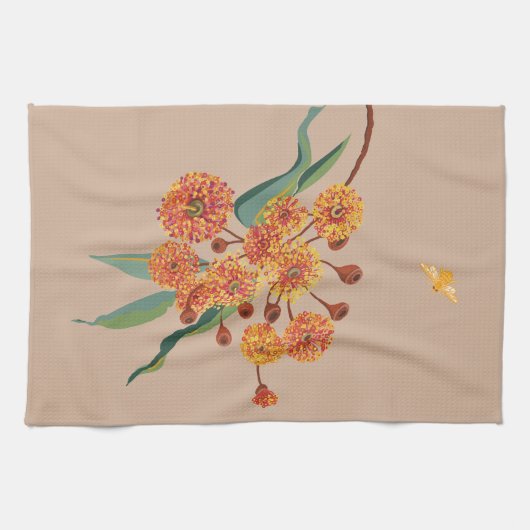 australische Zahnfleischblüten und Bienen Handtuch (Horizontal)