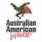 Australischer American Superhero Cartoon Aufkleber (Vorderseite)