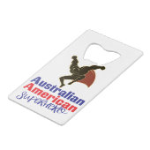 Australischer Amerikaner Superhero Geldbeutel Flaschenöffner (Vorderseite Schrägansicht)