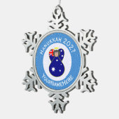 Australischer Angel Hanukkah-Flagge Personalisiert Schneeflocken Zinn-Ornament (Rechts)