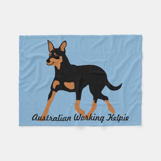 Australischer ArbeitsKelpie Fleecedecke (Vorderseite (Horizontal))