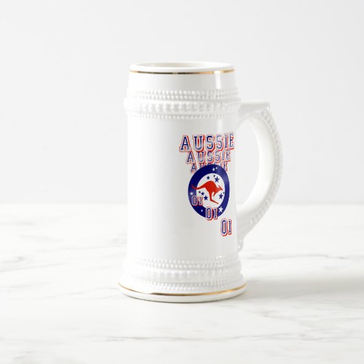 Australischer australischer Australier Oi Oi Oi Bierglas (VorderseiteRechts)
