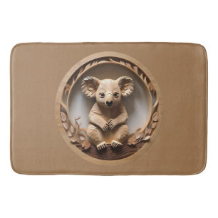 Australischer Baumhugger: Koala Bärenholz Print Badematte