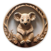 Australischer Baumhugger: Koala Bärenholz Print Keramikknauf (Vorderseite)