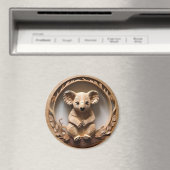 Australischer Baumhugger: Koala Bärenholz Print Magnet (In Situ (Geschirrspüler))