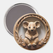 Australischer Baumhugger: Koala Bärenholz Print Magnet (Vorderseite/Rückseite)