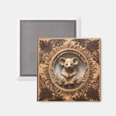 Australischer Baumhugger: Koala Bärenholz Print Magnet (Vorderseite/Rückseite)