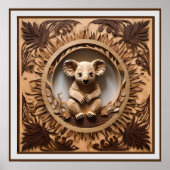 Australischer Baumhugger: Koala Bärenholz Print Poster (Vorne)