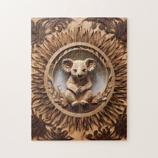 Australischer Baumhugger: Koala Bärenholz Print Puzzle (Vertikal)