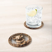 Australischer Baumhugger: Koala Bärenholz Print Runder Pappuntersetzer (Vor Ort)