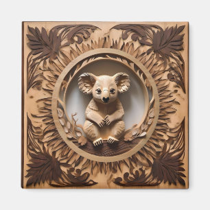 Australischer Baumumarmer: Koala Bär Holz Druck Magnet