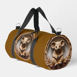 Australischer Baumumarmung: Koala-Bär-Holzbild Duffle Bag