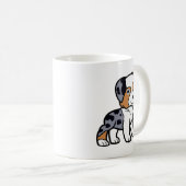 australischer blauer merle Cartoon Kaffeetasse (VorderseiteRechts)