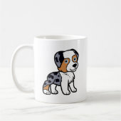 australischer blauer merle Cartoon Kaffeetasse (Links)