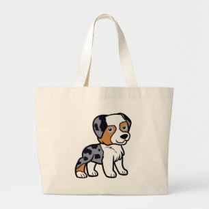 Australischer Blue Merle Cartoon Jumbo Stoffbeutel