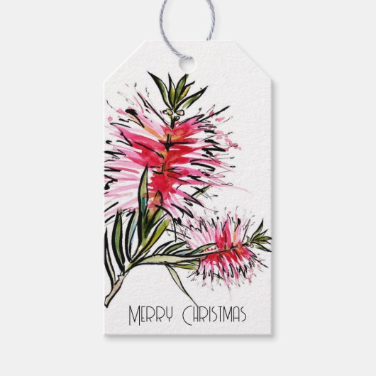Australischer Bottlebrush Weihnachtsgeschenk-Tag Geschenkanhänger (Vorderseite)