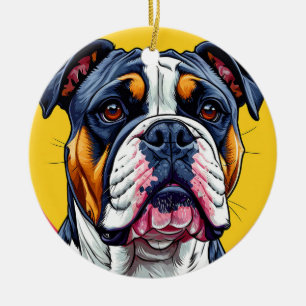 Australischer Bulldog Hund Keramik Ornament
