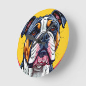 Australischer Bulldog Runde Wanduhr (Winkel)