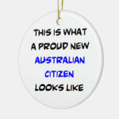 australischer Bürger, stolzer neuer Keramik Ornament (Links)