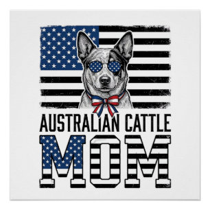 Australischer Cattle Dog Mama Patriotisch Vintage- Poster