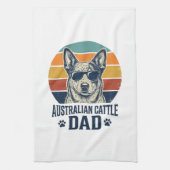 Australischer Cattle Dog Vater Vintage Sonnenunter Geschirrtuch (Vertikal)