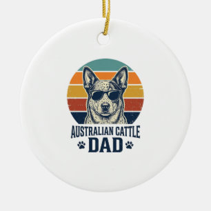 Australischer Cattle Dog Vater Vintage Sonnenunter Keramik Ornament