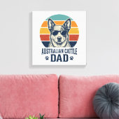 Australischer Cattle Dog Vater Vintage Sonnenunter Leinwanddruck (Insitu (Wohnzimmer))