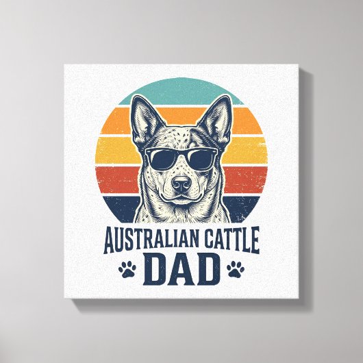 Australischer Cattle Dog Vater Vintage Sonnenunter Leinwanddruck (Vorderseite)