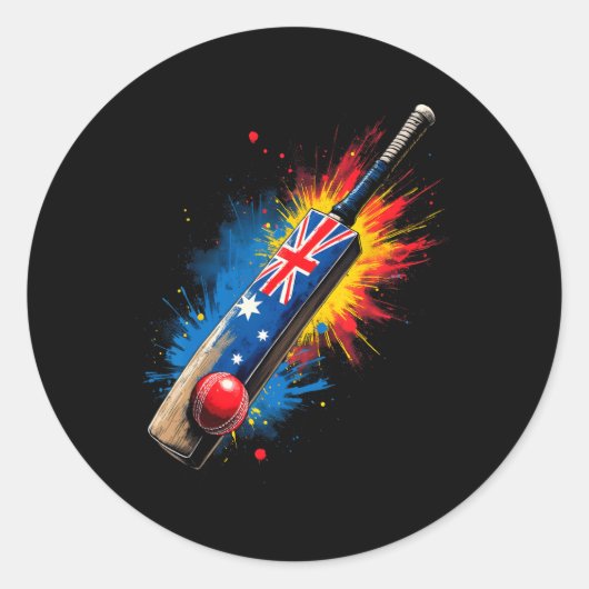 Australischer Cricket T Runder Aufkleber (Vorderseite)