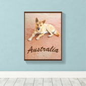 Australischer Dingo-Leinwand Leinwanddruck (Insitu (Holzboden))