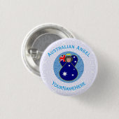 Australischer Engel Blau Weiß Personalisiert Button (Vorne & Hinten)