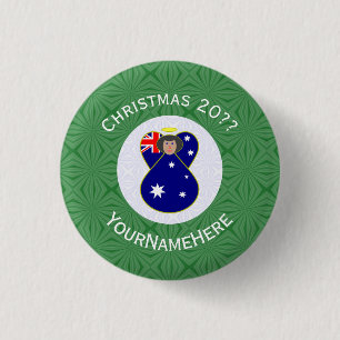Australischer Flaggen-Engel Weihnachten Personalis Button