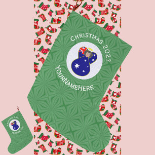 Australischer Flaggen-Engel Weihnachten Personalis Großer Weihnachtsstrumpf
