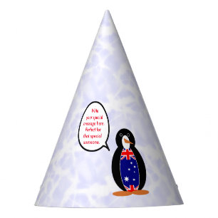 Australischer Flaggentag Frau Pinguin Sprechen Partyhütchen