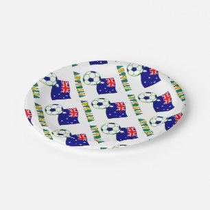 Australischer Fußball und Fliesenflagge Pappteller