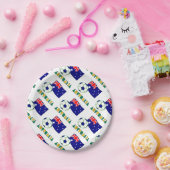 Australischer Fußballball und Flaggengeflecht Pappteller (Party)