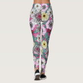 Australischer Garten rosa Blüte Leggings (Rückseite)