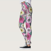 Australischer Garten rosa Blüte Leggings (Links)