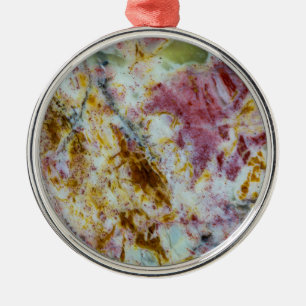 Australischer Grüner Opalit-Slab Ornament Aus Metall