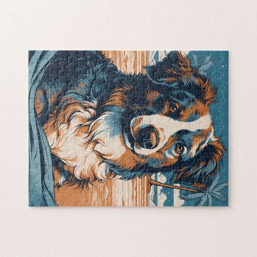 Australischer Hirte an einem tropischen Strand Puzzle (Horizontal)