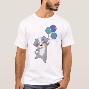Australischer Hirte fliegt mit Balloons T-Shirt