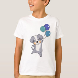 Australischer Hirte fliegt mit Balloons T-Shirt
