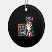 Australischer Hirte Mein Hund hält mich für Cool f Keramik Ornament (Links)