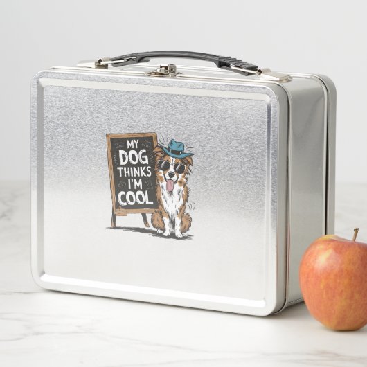 Australischer Hirte Mein Hund hält mich für Cool f Metall Brotdose (Beispiel)