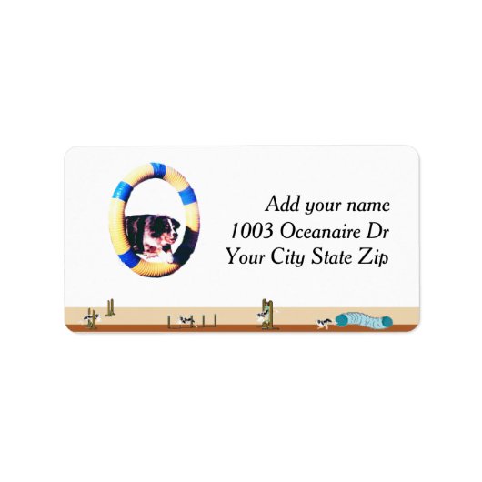 Australischer Hirte mit Agility-Design Adressaufkleber (Vorne)