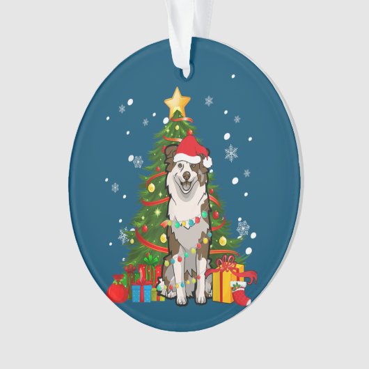 Australischer Hirte Santa Christmas Tree Light Ornament (Vorderseite)