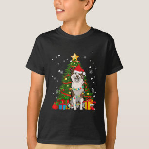 Australischer Hirte Santa Christmas Tree Light T-Shirt