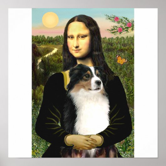 Australischer Hirte (Tri) von Mona Lisa Poster (Vorne)
