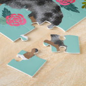 Australischer Hirte Vintag Florals Hund Puzzle (Seite)